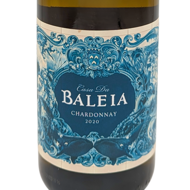 front label of a bottle of baleia chardonnay