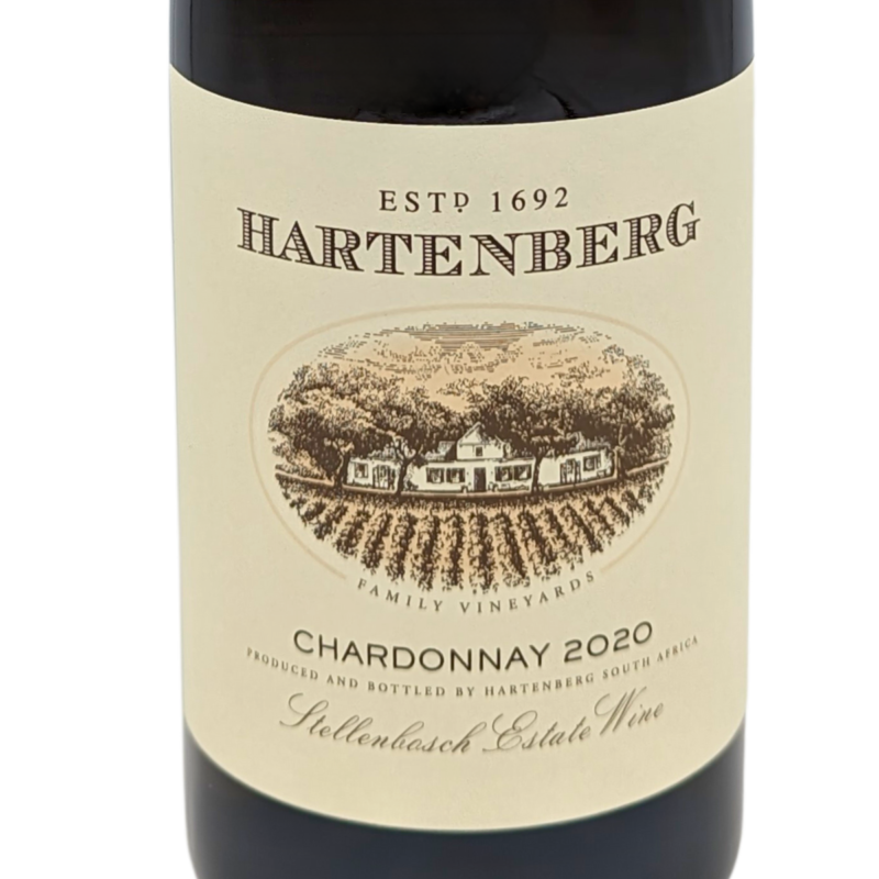 front label of a bottle of Hartenberg Chardonnay