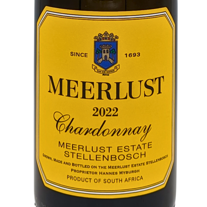 Front label of a Bottle of Meerlust Chardonnay