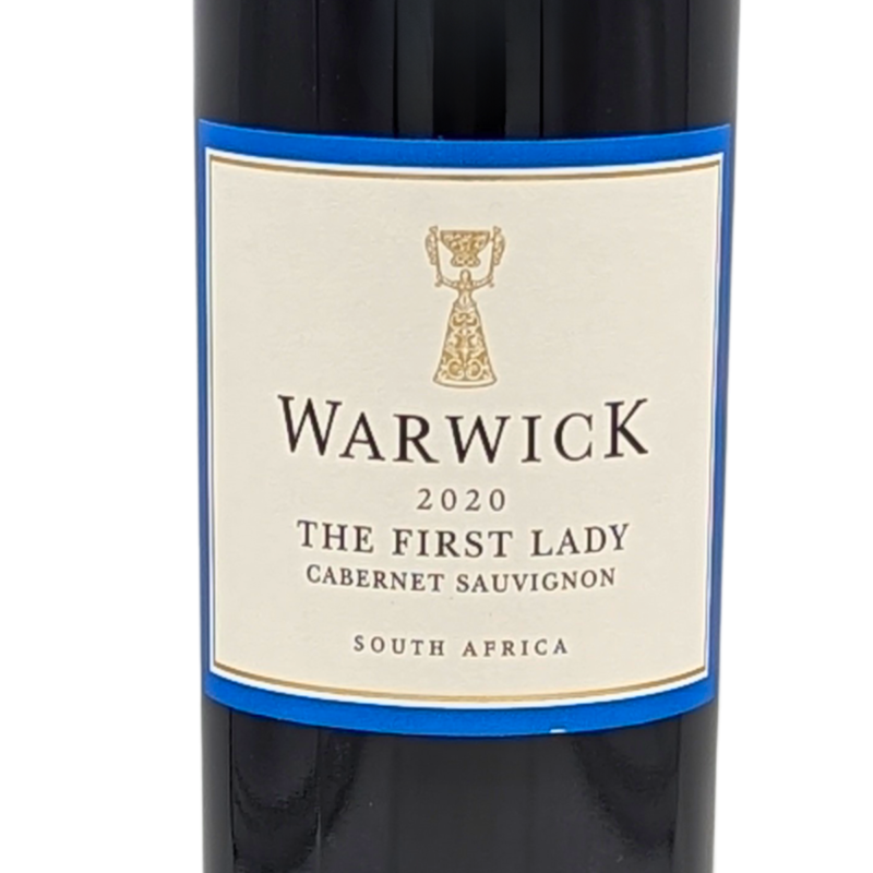 Front label of a bottle of Warwick First Lady Cabernet Sauvignon