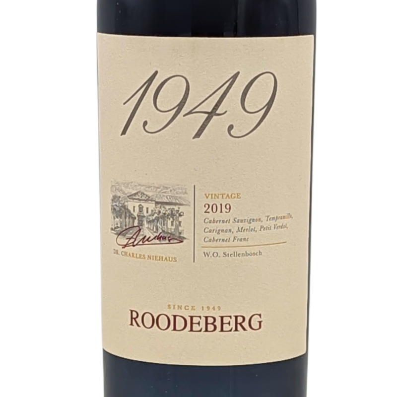front label of a bottle of roodeberg 1949