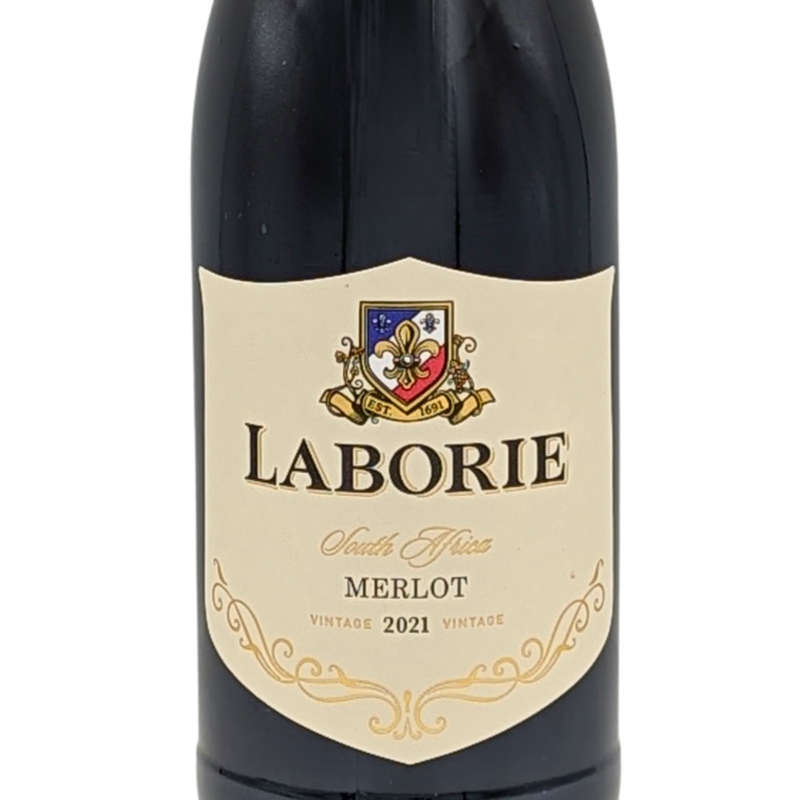 Front label of a bottle of Laborie Merlot