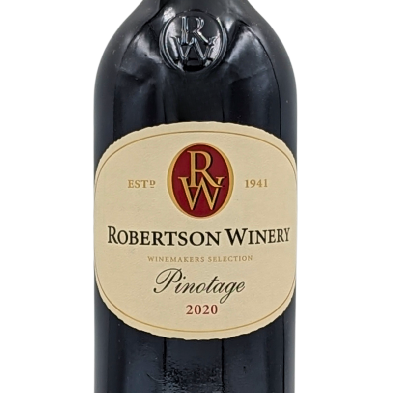 Front label of a bottle of Robertson Pinotage
