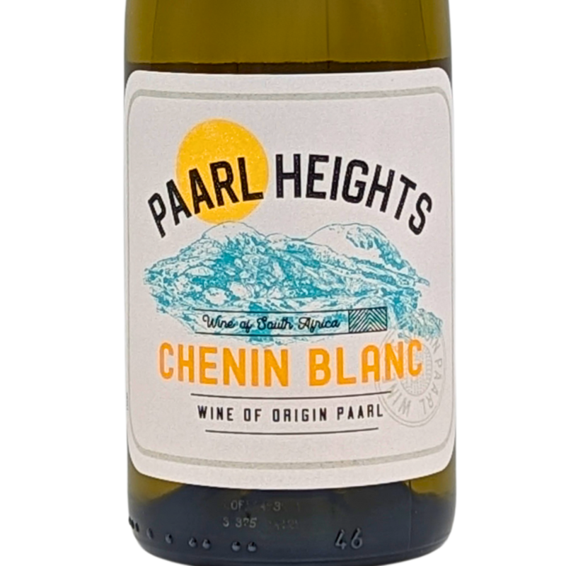front label of a bottle of Paarl Heights Chenin Blanc