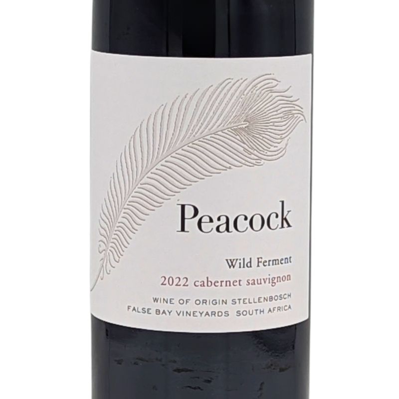 front label of a bottle of Peacock Wild Ferment Cabernet Sauvignon