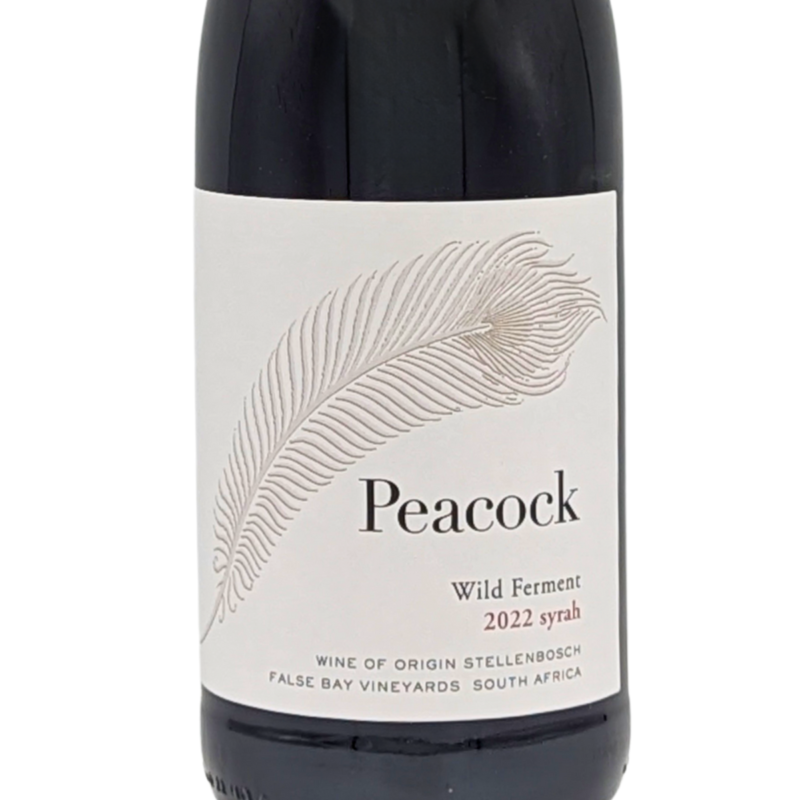 front label of a bottle of Peacock Wild Ferment Syrah