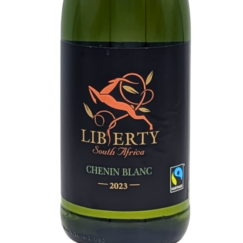 front label of a bottle of Western Cape Fairtrade Chenin Blanc