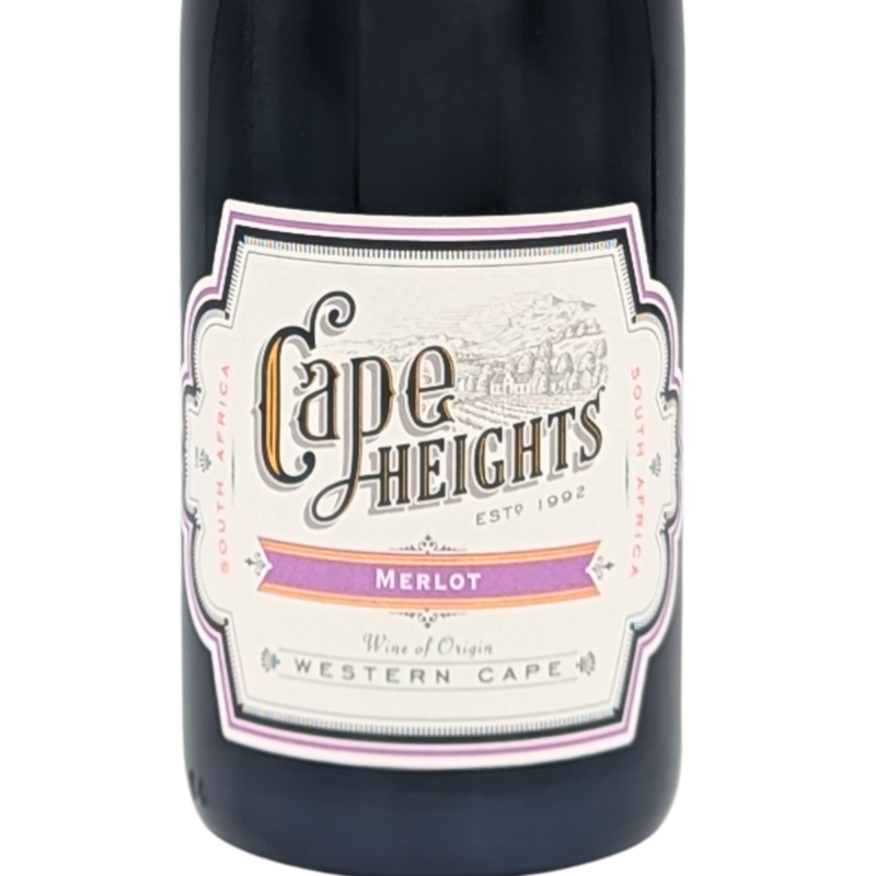 front label of a bottle of Cape Heights Merlot