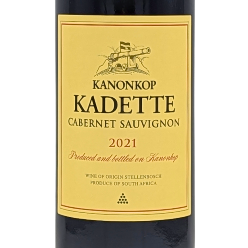 front label of a bottle of Kanenkop Kadette Cabernet Sauvignon