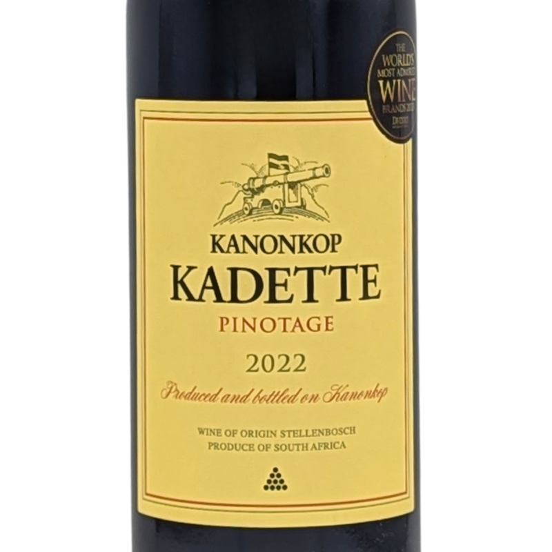 front label of a bottle of Kanenkop Kadette Pinotage